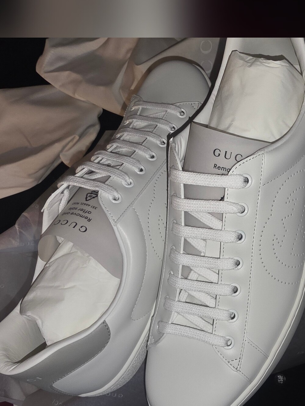 Authentic Gucci Ace Interlocking G White Low Sneaker / Men Size 12.5